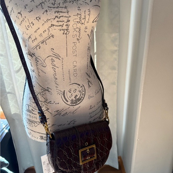 Brahmin Brown Croc-Embossed Leather Bag - Picture 2 of 7